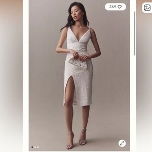 Anthropologie Helsi Corey White Sequin Midi Dress